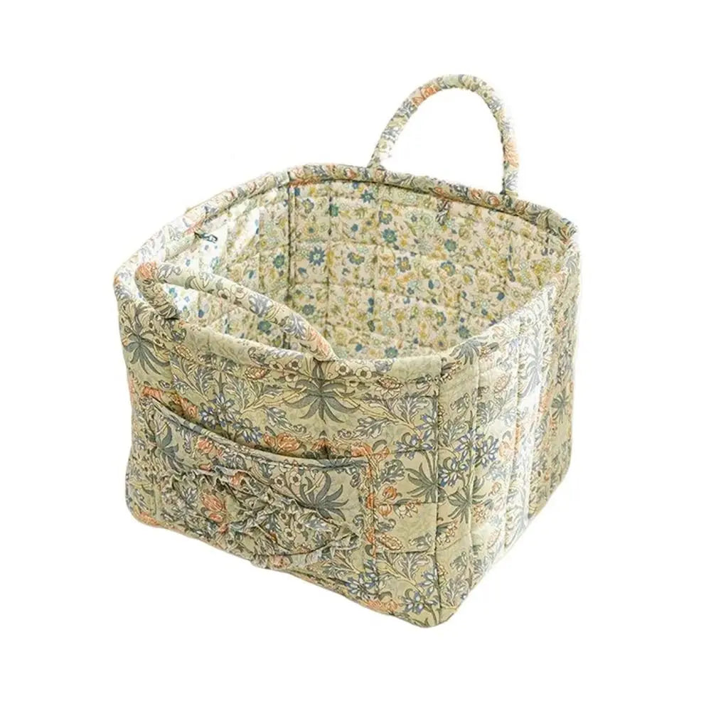 Panier de rangement en tissu style pastoral – Organiseur pliable et lavable pour sous-vêtements et accessoires