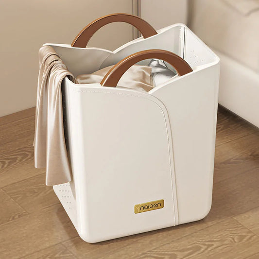 Panier à linge ajouré avec poignées – Grand bac de rangement respirant