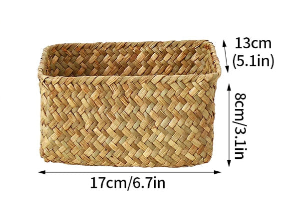 Panier de rangement en osier tissé à la main