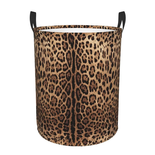 Panier à linge pliable imprimé léopard | Rangement pratique et tendance