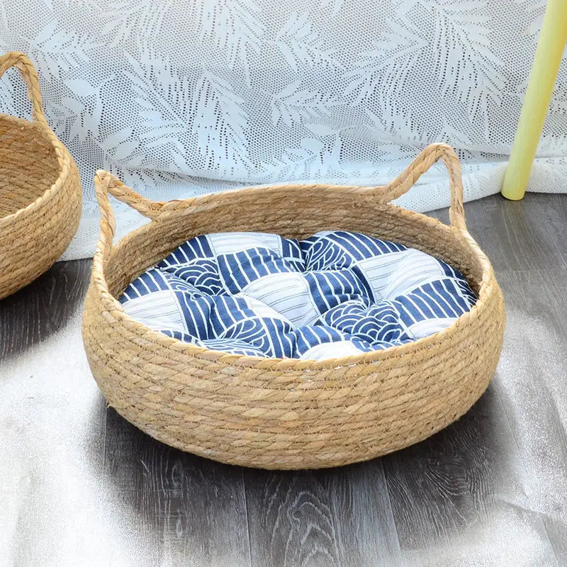 Panier pour chat en paille tressée | Pour chat jusqu'à 7,5 kg