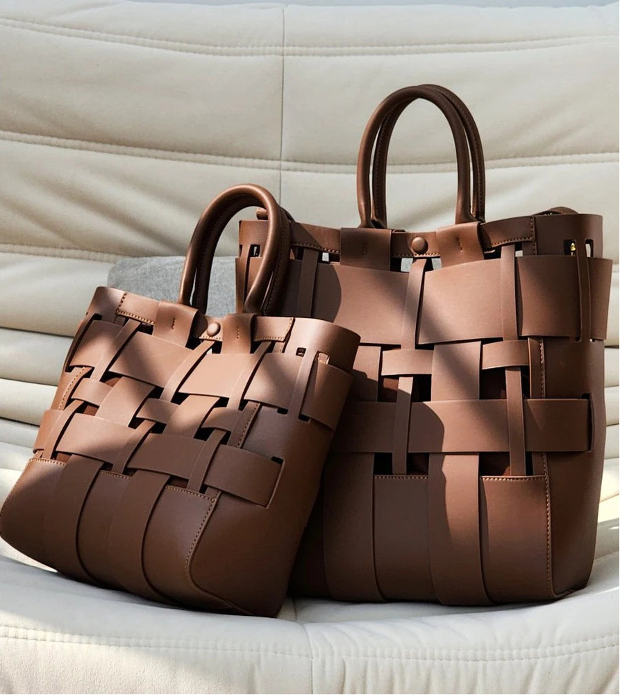 Sac en cuir tressé pour femme – Sac bandoulière haut de gamme