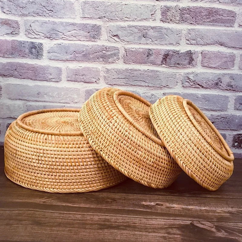 Panier de rangement ou corbeille à fruits, en osier tressé à la main