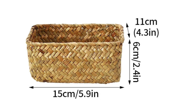 Panier de rangement en osier tissé à la main