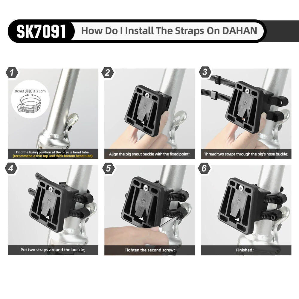 Support de fixation rapide pour sacoche de vélo Rhinowalk