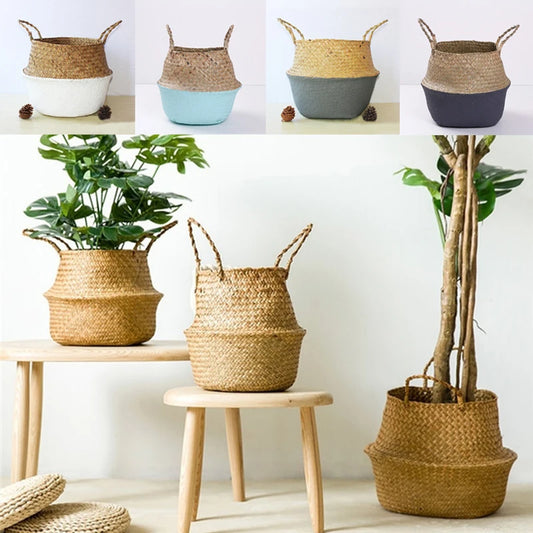 Panier pliable en jacinthe d'eau tressé | Cache Pot