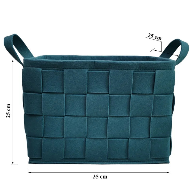 Panier de Rangement en Feutre Recyclé. Grande Capacité, Écologique