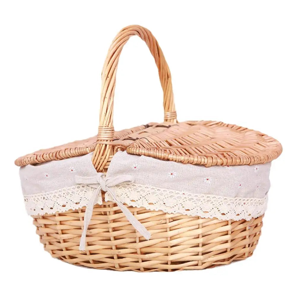 Panier pique-nique en osier avec doublure coton