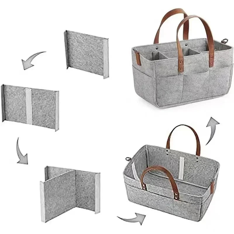 Panier de rangement pliable en feutrine | Organiseur