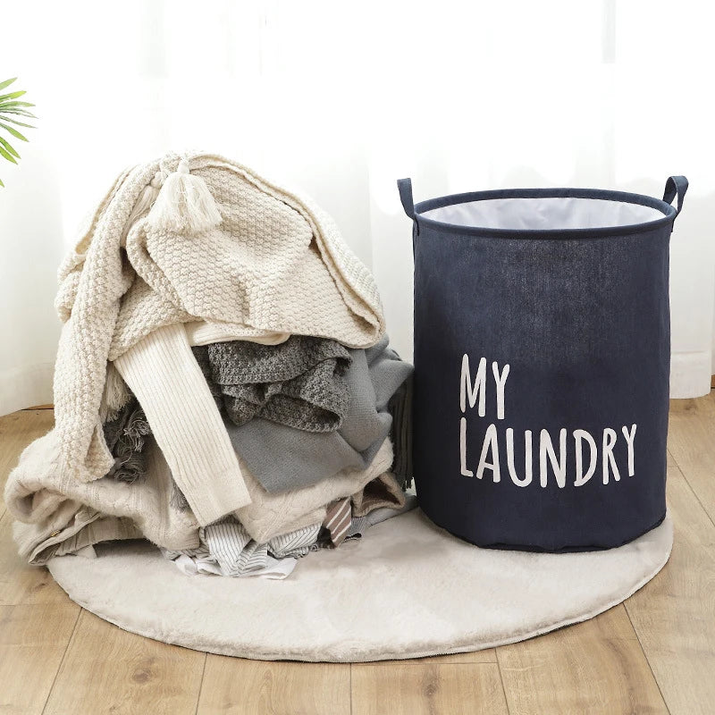 Panier à Linge Pliable en Coton et Lin – Étanche, Spacieux et Moderne