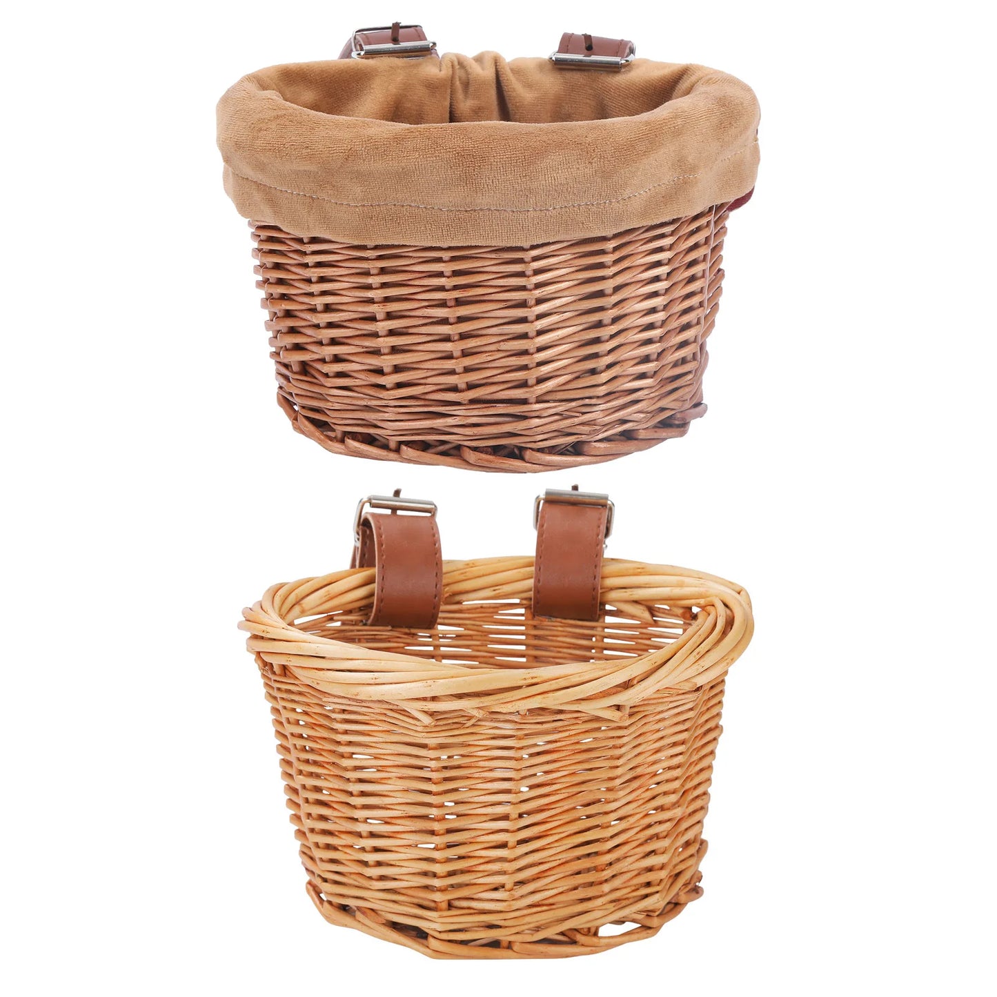 Panier vélo enfant en osier naturel tressé à la main.
