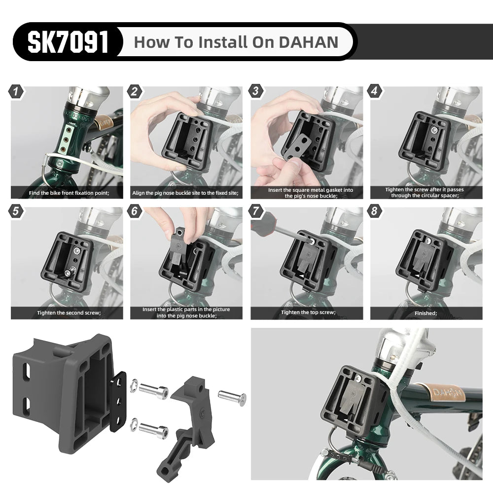 Support de fixation rapide pour sacoche de vélo Rhinowalk
