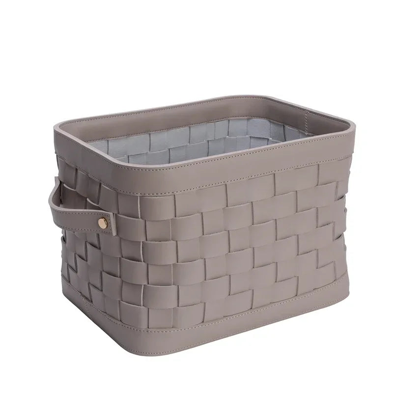 Panier de rangement en cuir tressé – Boîte de rangement décorative de luxe