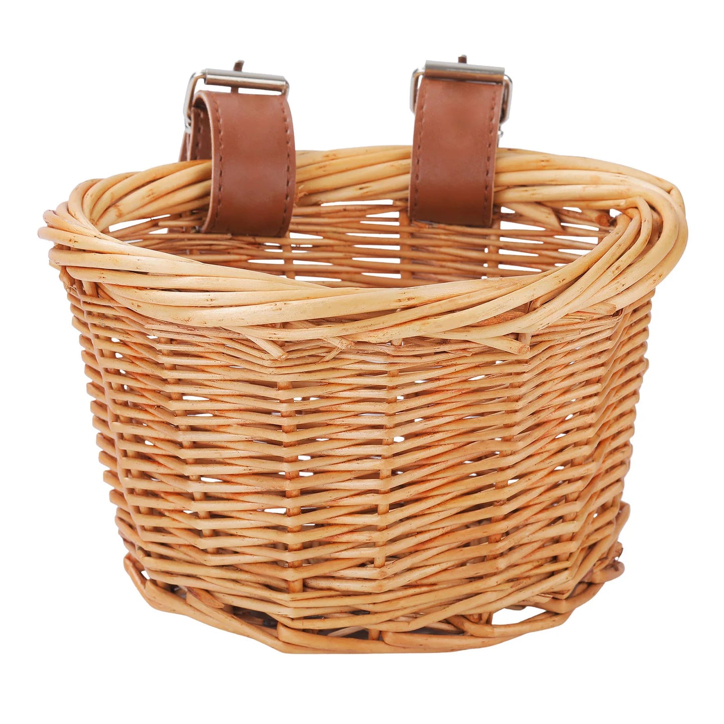 Panier vélo enfant en osier naturel tressé à la main.