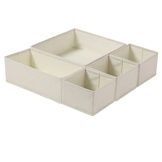 boites de rangement pour tiroir en coton et lin