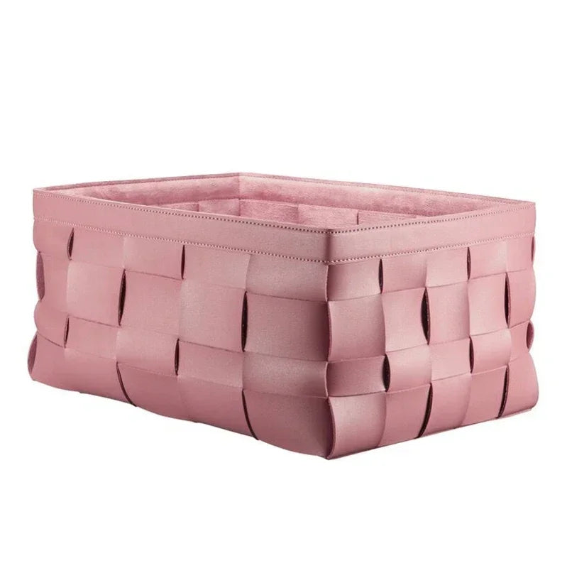 Panier de rangement en cuir tressé – Boîte de rangement décorative de luxe