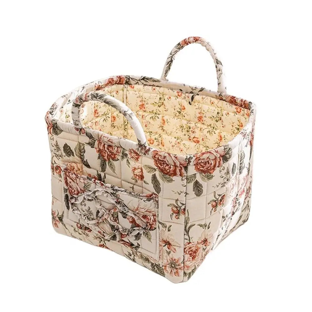Panier de rangement en tissu style pastoral – Organiseur pliable et lavable pour sous-vêtements et accessoires