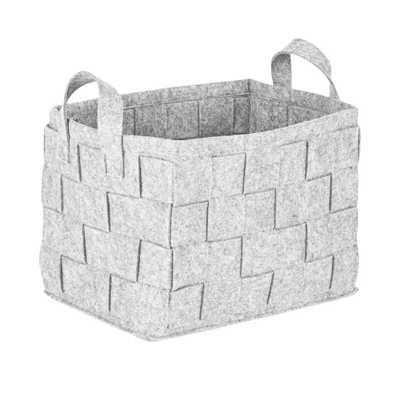 Panier de Rangement en Feutre Recyclé. Grande Capacité, Écologique