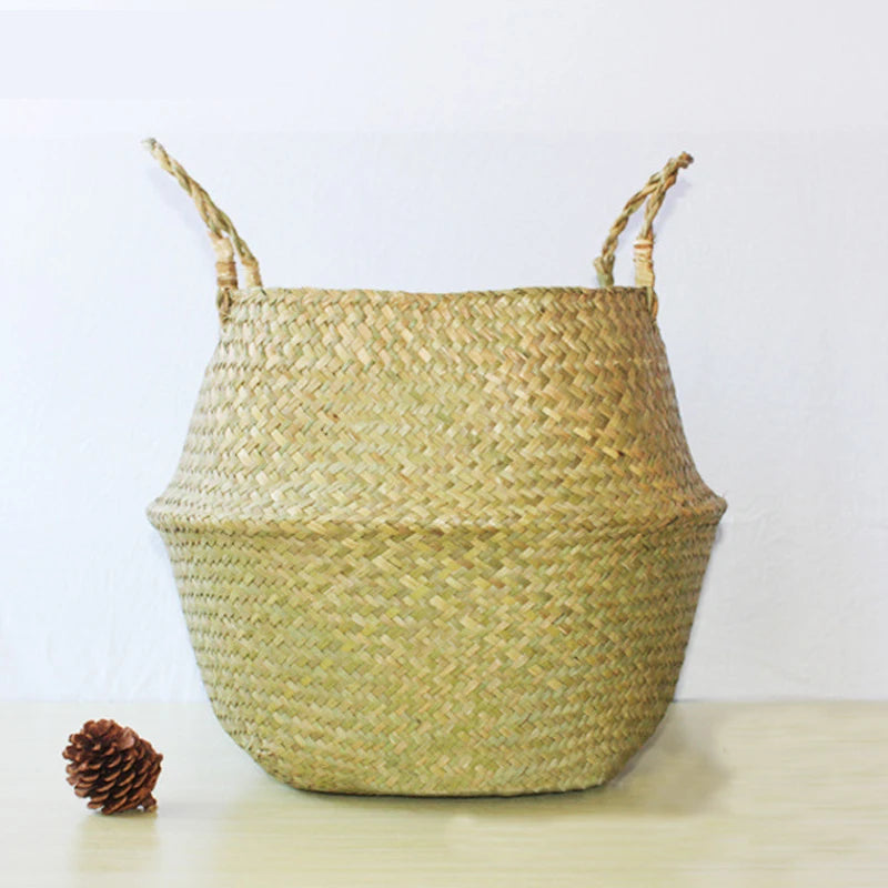 Panier pliable en jacinthe d'eau tressé | Cache Pot