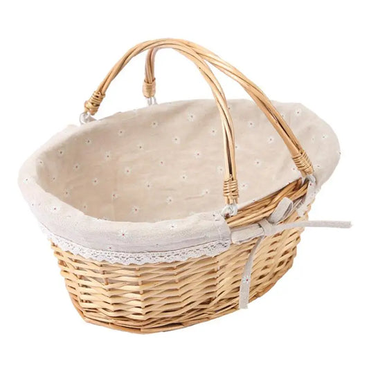 Panier de rangement ou de pique nique en bambou tressé