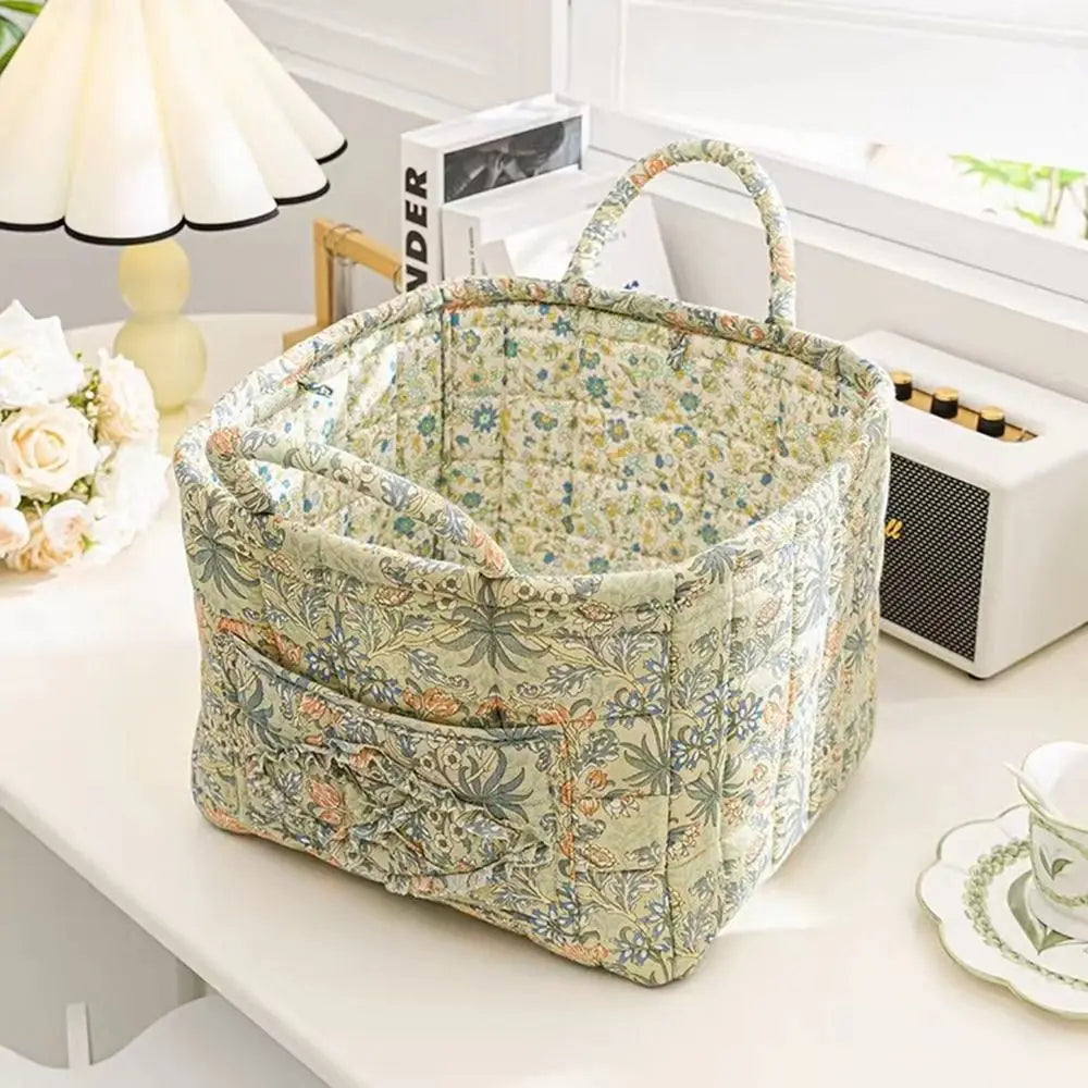 Panier de rangement en tissu style pastoral – Organiseur pliable et lavable pour sous-vêtements et accessoires
