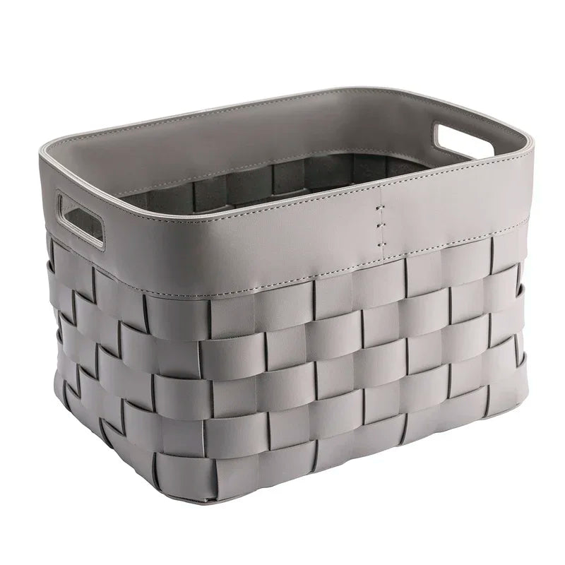 Panier de rangement en cuir tressé – Boîte de rangement décorative de luxe