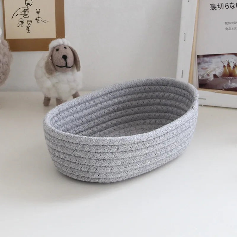 Paniers de rangement en corde de coton | Paniers de style nordiques