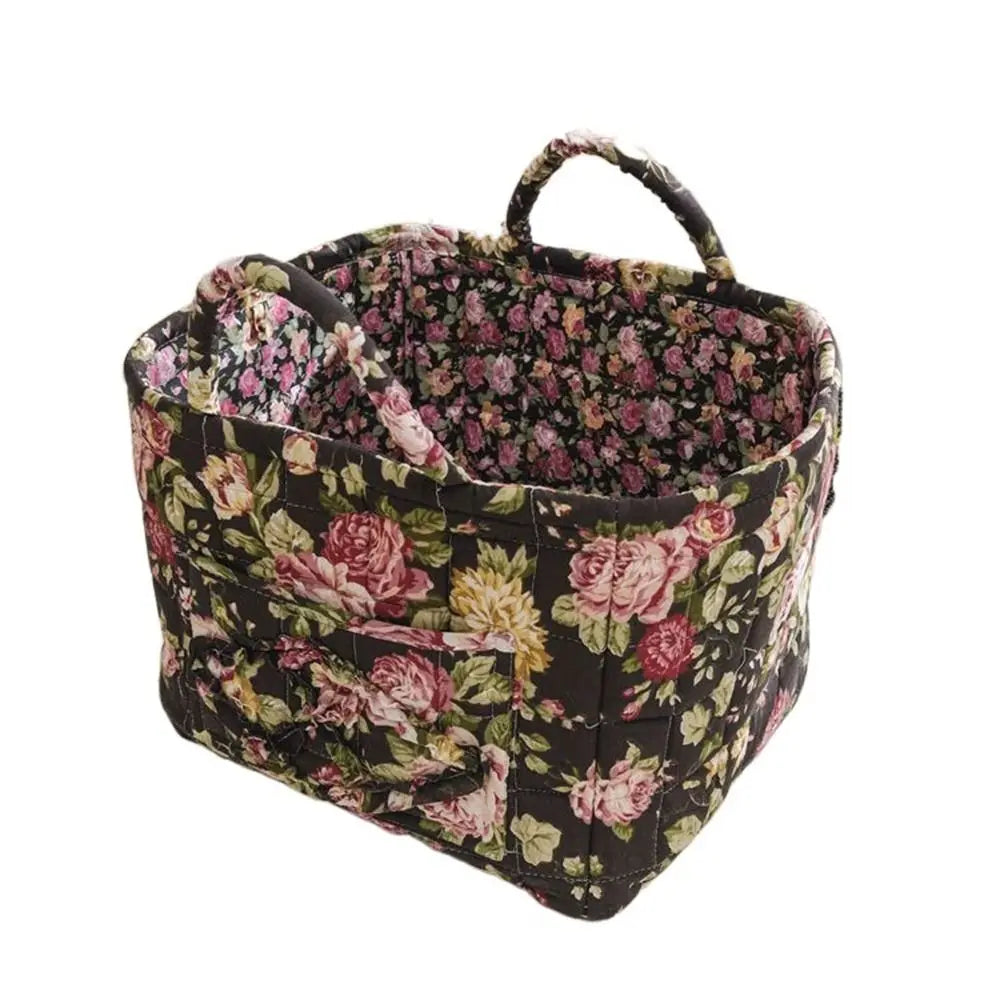 Panier de rangement en tissu style pastoral – Organiseur pliable et lavable pour sous-vêtements et accessoires