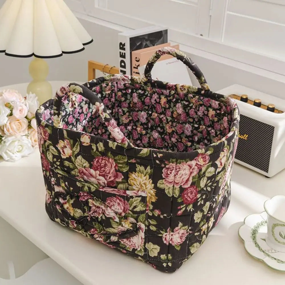 Panier de rangement en tissu style pastoral – Organiseur pliable et lavable pour sous-vêtements et accessoires