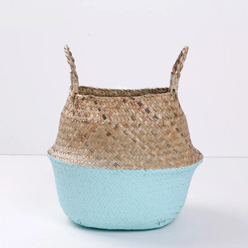 Panier pliable en jacinthe d'eau tressé | Cache Pot