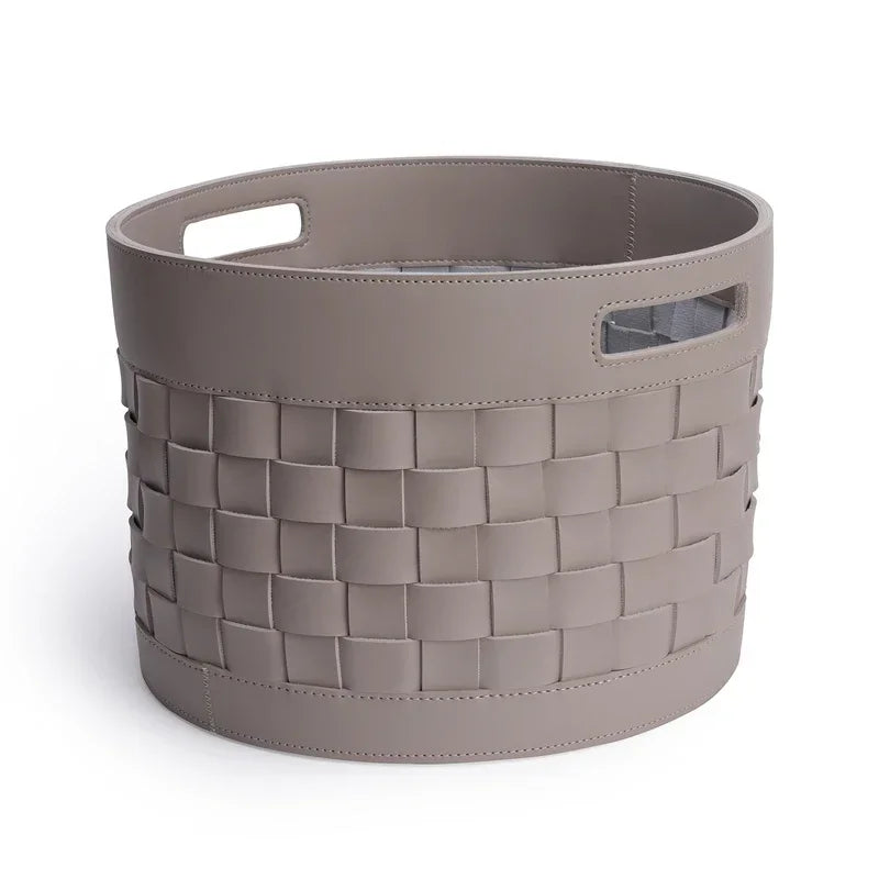 Panier de rangement en cuir tressé – Boîte de rangement décorative de luxe