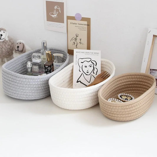 Paniers de rangement en corde de coton | Paniers de style nordiques