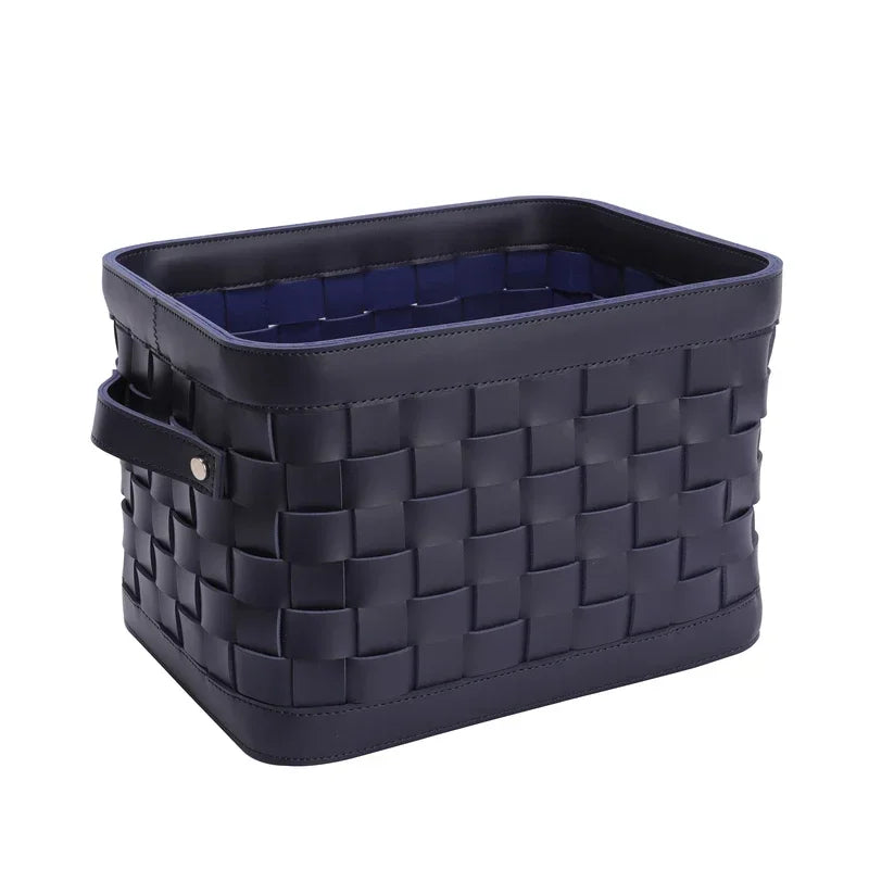 Panier de rangement en cuir tressé – Boîte de rangement décorative de luxe