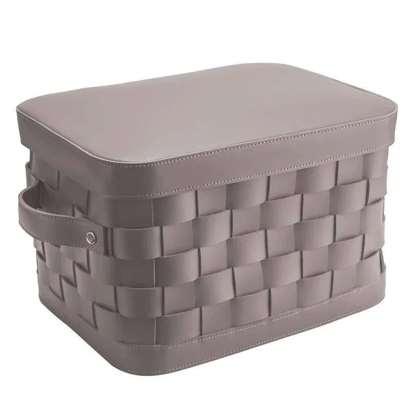 Panier de rangement en cuir tressé – Boîte de rangement décorative de luxe