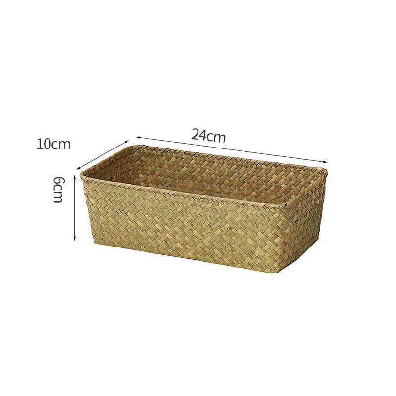 Panier de rangement en osier tissé à la main