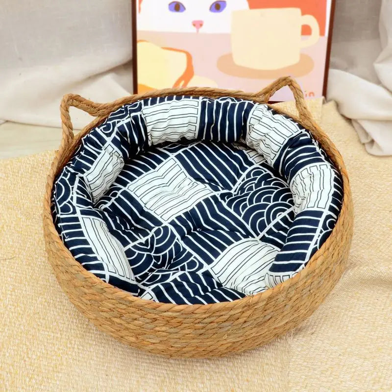 Panier pour chat en paille tressée | Pour chat jusqu'à 7,5 kg