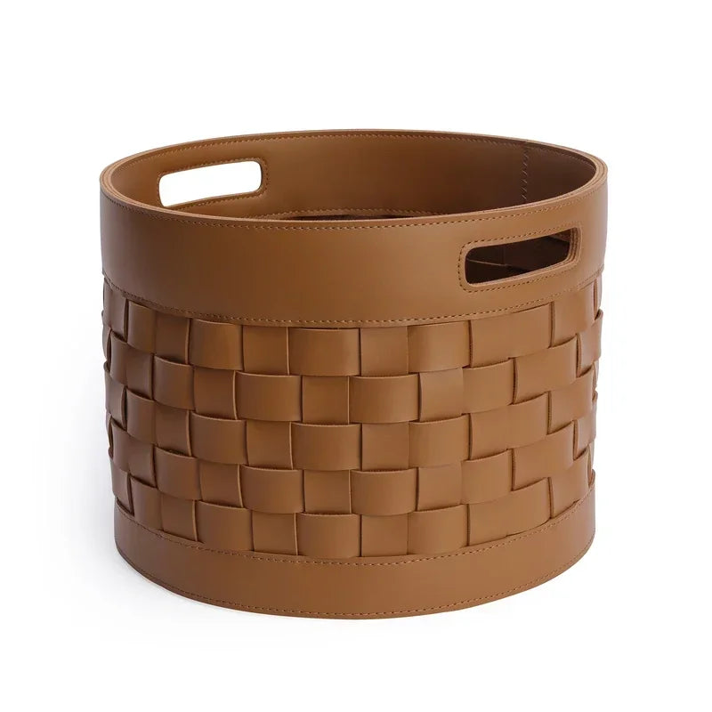 Panier de rangement en cuir tressé – Boîte de rangement décorative de luxe