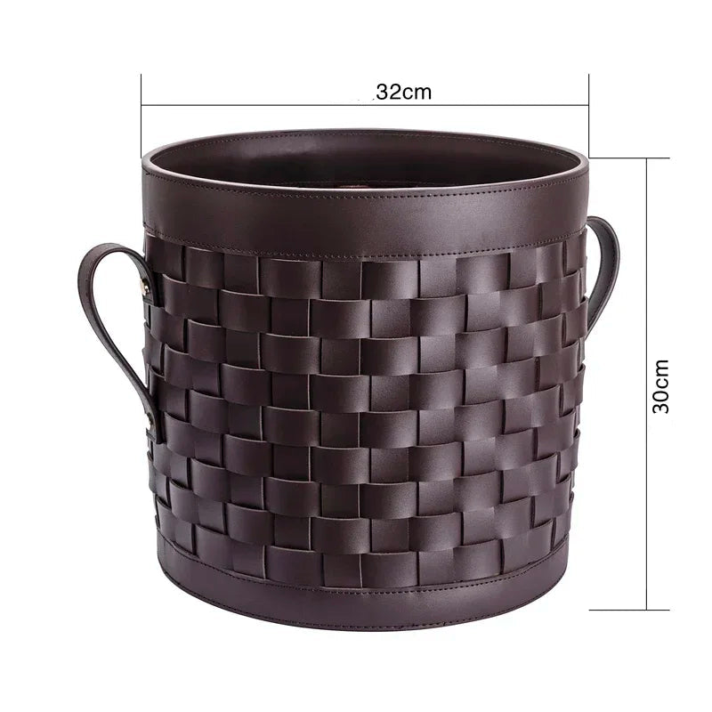 Panier de rangement en cuir tressé – Boîte de rangement décorative de luxe