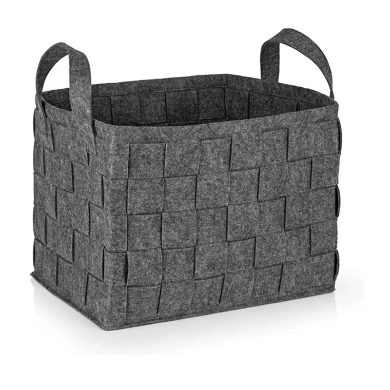 Panier de Rangement en Feutre Recyclé. Grande Capacité, Écologique
