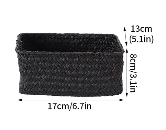 Panier de rangement en osier tissé à la main