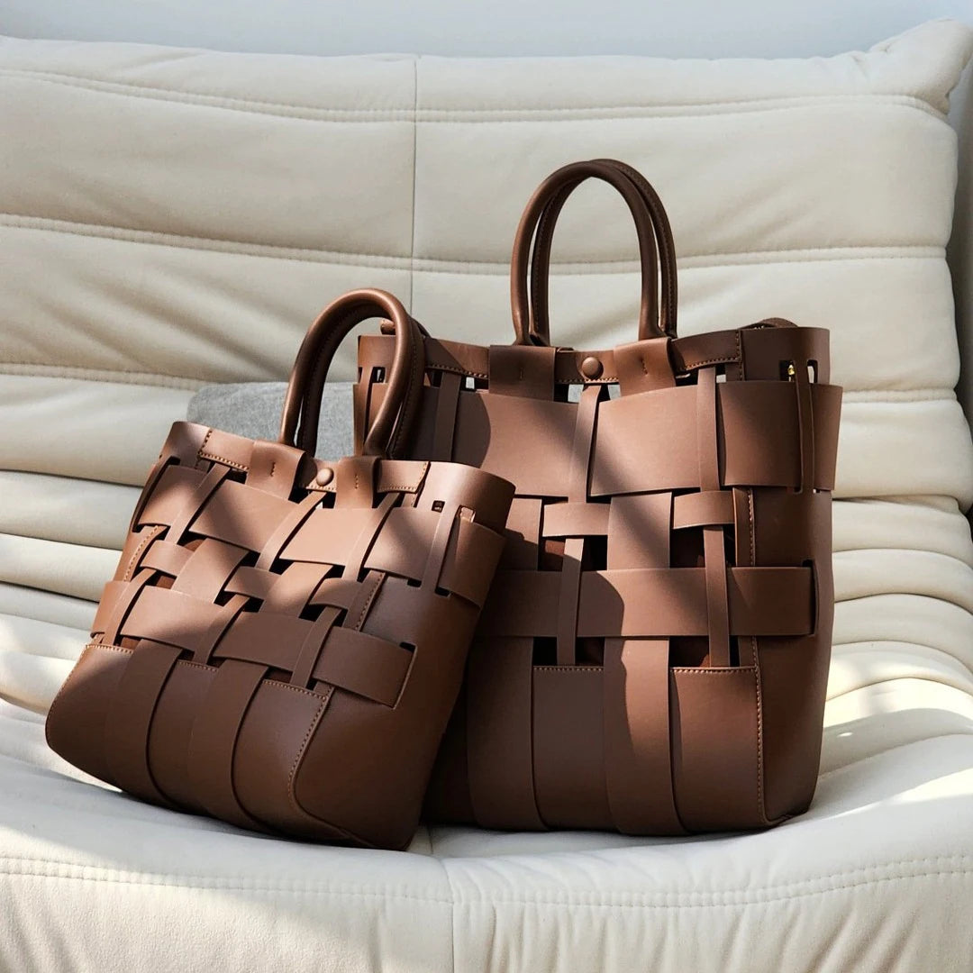 Sac en cuir tressé pour femme – Sac bandoulière haut de gamme