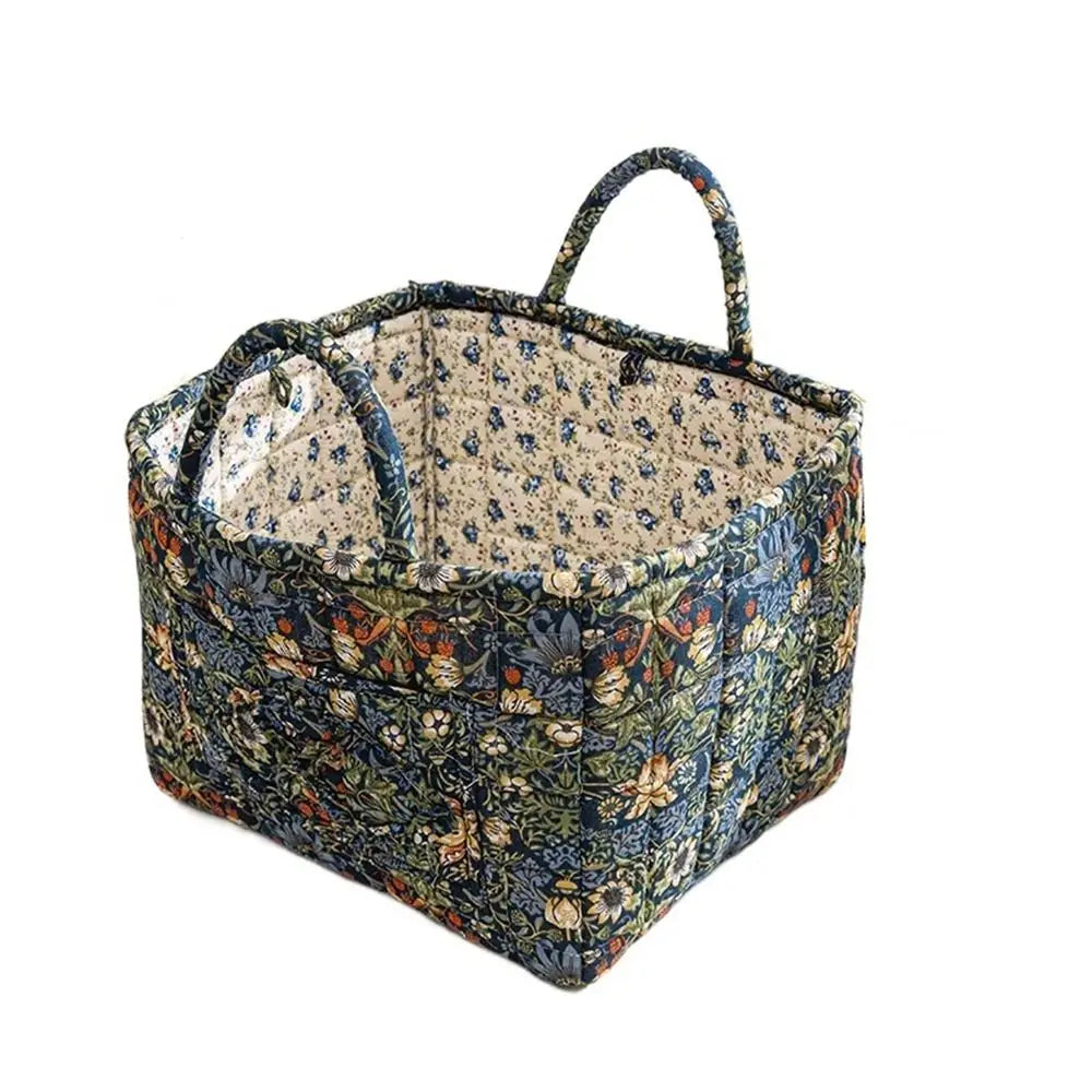 Panier de rangement en tissu style pastoral – Organiseur pliable et lavable pour sous-vêtements et accessoires