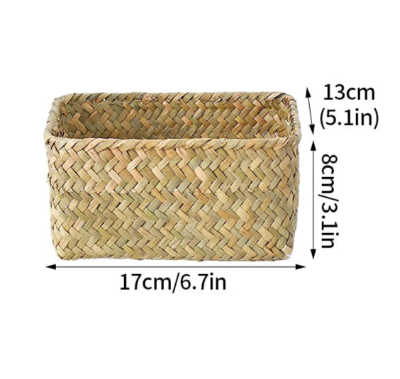 Panier de rangement en osier tissé à la main