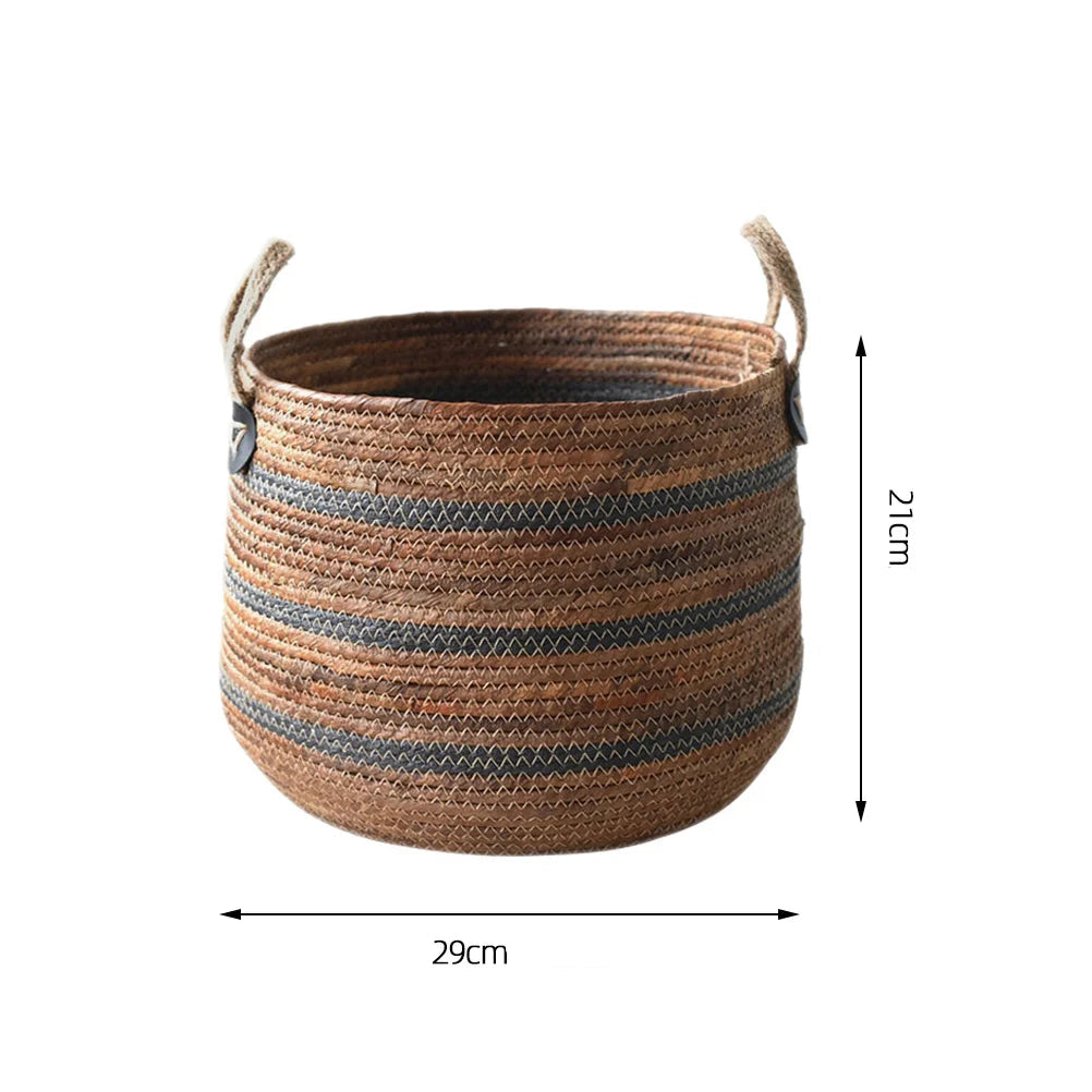 Panier de rangement paille tressée style nordique | Panier multi-usage