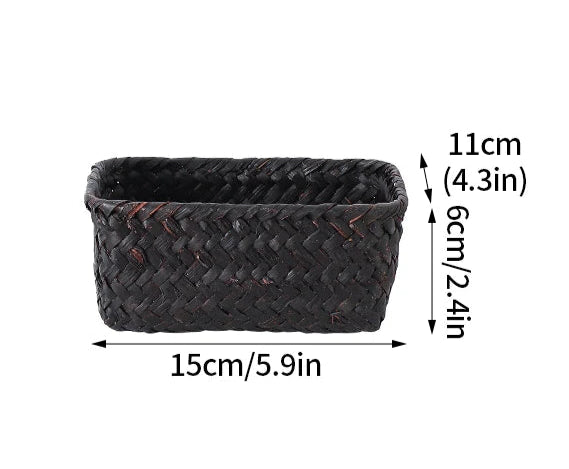 Panier de rangement en osier tissé à la main