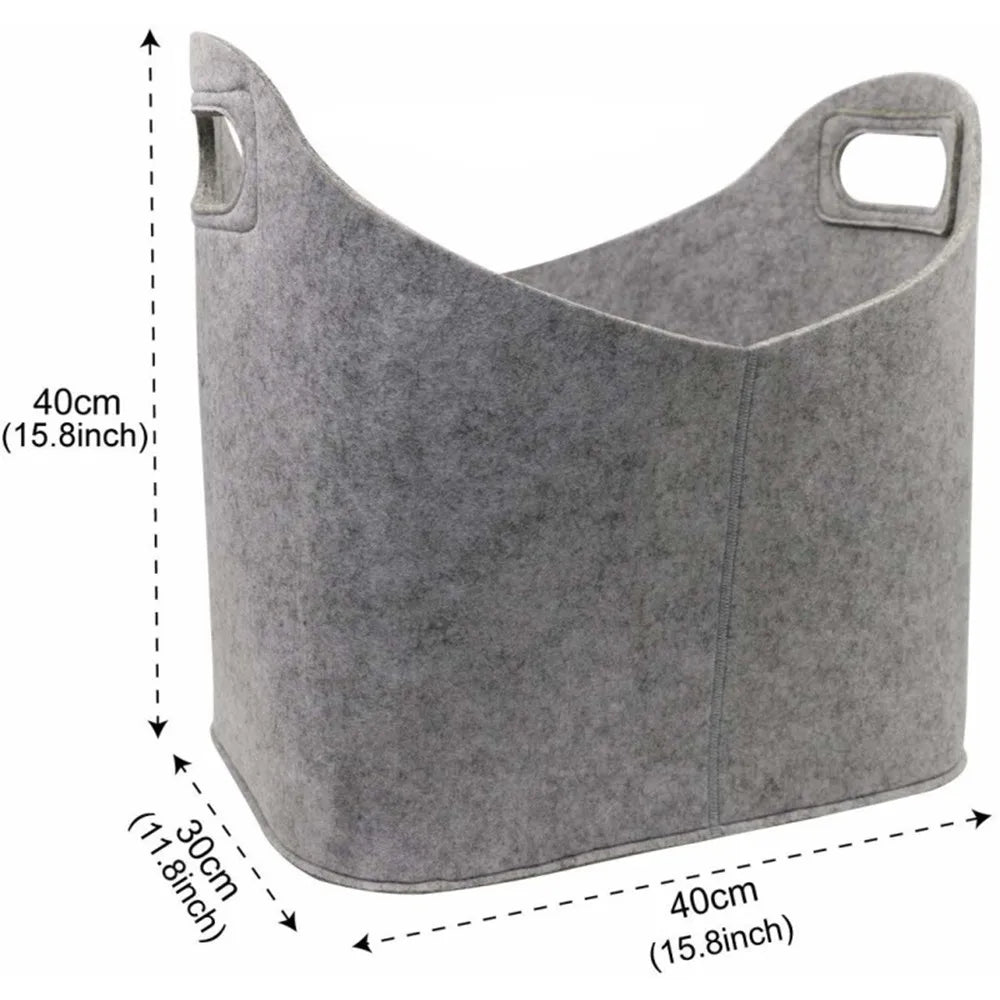 Panier de rangement en feutre – Avec poignées, pliable, 40×30×40 cm, gris ou noir