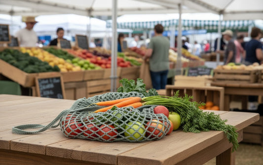 Sac filet en coton crocheté  – Léger, écoresponsable et grande capacité
