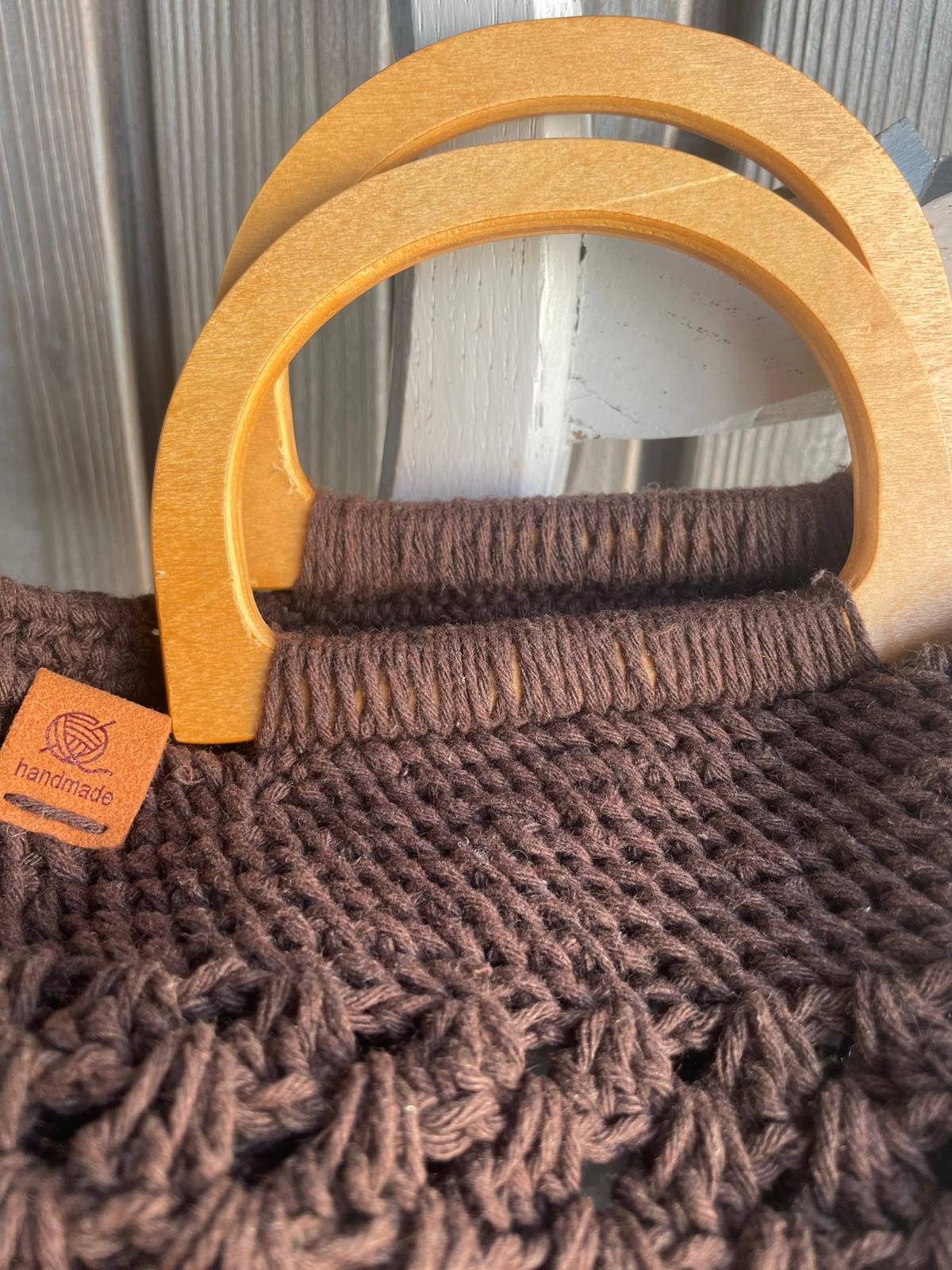 Sac à main bohème chic, au crochet avec poignées ovales
